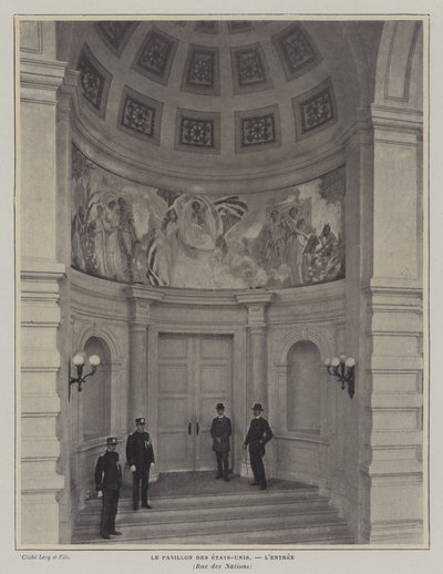 Sisäänkäynti amerikkalaiseen paviljonkiin, Exposition Universelle 1900, Pariisi (m/v kuva) tekijältä French Photographer