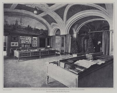 Sisäänkäynti paino- ja kirjanäyttelyn suureen saliin Exposition Universelle 1900 -näyttelyssä, Pariisissa sijaitseva Saksan paviljonki (m/v kuva) tekijältä French Photographer