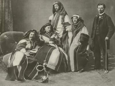 Ferdinand De Lesseps (toinen oikealta) töissä Suezin kanavalla (m/v kuva) tekijältä French Photographer