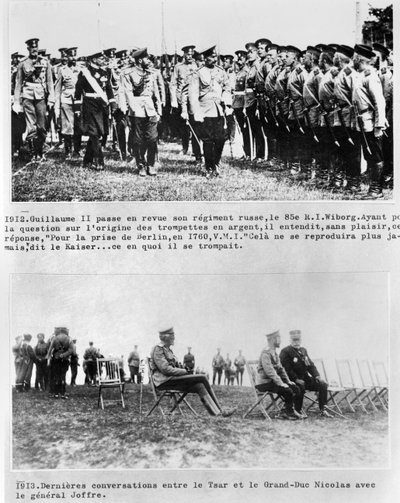 Viimeiset keskustelut tsaarin ja suurherttua Nikolai II:n ja kenraali Joffren välillä, 1913 tekijältä French Photographer