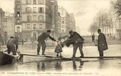 Pariisin tulva Ranskassa tammikuussa 1910 tekijältä French Photographer