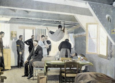 Ranskan laivasto, 1800-luvun loppu: Sairaalan tarkastus, lääkärin käynti - Bibl. des Arts deco. tekijältä French Photographer