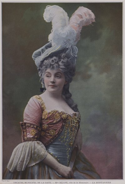 Gabrielle Rejane nimiroolissa La Montansierissa (värillinen kuva) tekijältä French Photographer