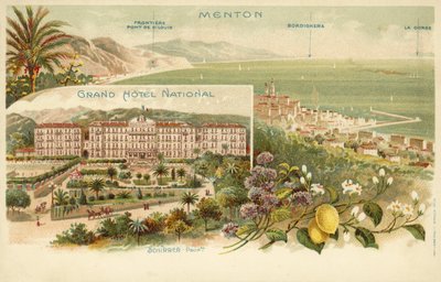 Grand Hotel National, Menton (väri litho) tekijältä French Photographer