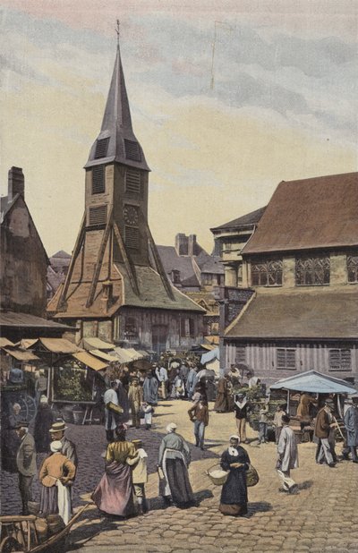 Honfleur, Place du Marche ja Sainte-Catherinen kirkko tekijältä French Photographer