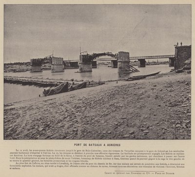 Pariisin kunta, Pont De Bateaux At Asnieres (m/w kuva) tekijältä French Photographer