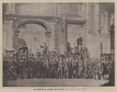 Pariisin kommuuni, kansalliskaartin ryhmä, Ecole des Beaux-Artsin piha (m/v kuva) tekijältä French Photographer