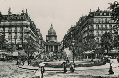 La Rue Soufflot et le Pantheon, The Soufflot Street ja Pantheon (valokaiverrus) tekijältä French Photographer