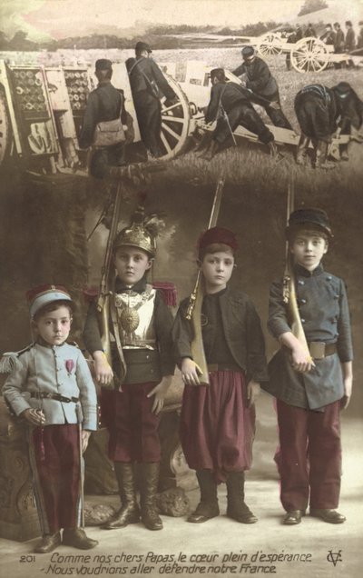 Kuten rakkaat isämme, sydämemme täynnä toivoa, haluamme mennä puolustamaan Ranskaamme (värikuva) tekijältä French Photographer
