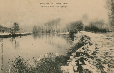 Longpre-les-Corps-Saints - Sommen rannat talvella. Postikortti lähetetty 1913. tekijältä French Photographer