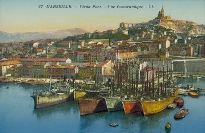 Marseille: Vieux Port, panoraamanäkymä (värillinen kuva) tekijältä French Photographer