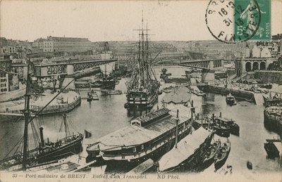 Sotasatama Brestissä, Ranskassa. Postikortti lähetetty 1913. tekijältä French Photographer