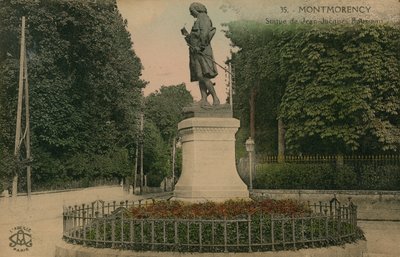 Montmorency - Jean-Jacques Rousseaun patsas. Vuonna 1913 lähetetty postikortti. tekijältä French Photographer