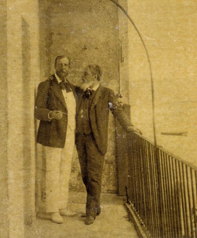 Paul Deroulede (1846-1914) ja Jean Sully Mounet dit Mouney-Sully (Mounet Sully) (1841-1916) San Sebastianissa tekijältä French Photographer