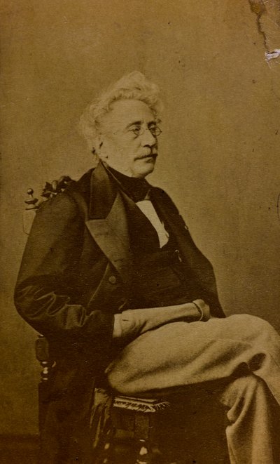 Hippolyte Bellangén muotokuva, ranskalainen taidemaalari ja litografi; käyntikortti (m/w kuva) tekijältä French Photographer
