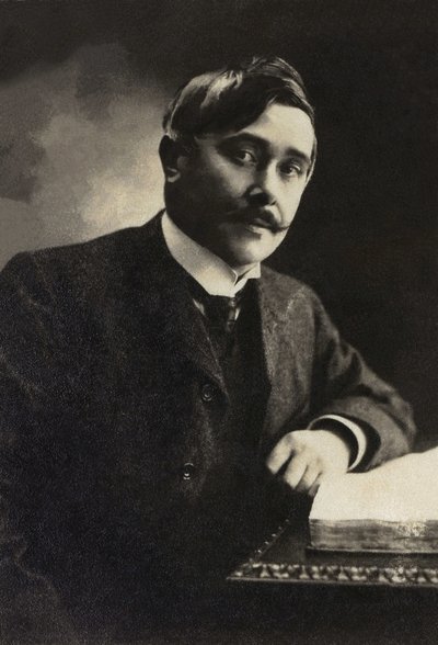 Muotokuva Maurice Maeterlinckistä (1862-1949), näytelmäkirjailija, esseisti, ranskankielinen belgialainen runoilija. tekijältä French Photographer