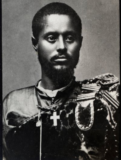 Muotokuva Ras Makosesta (1852-1906), kenraalista ja Hararin maakunnan kuvernööristä Etiopiassa. tekijältä French Photographer