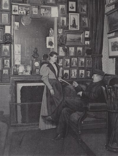Pariisin Palais Garnierin huone täynnä esiintyjien muotokuvia (m/v kuva) tekijältä French Photographer