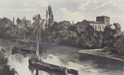 Saint-Denis-de-Piles, kirkko, yhdessä saaren rannalla tekijältä French Photographer
