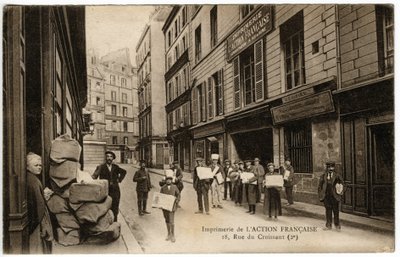 Sanomalehtien myyjien vapauttaminen Action Francaise -painosta tekijältä French Photographer