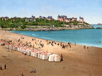 Näkymä Pointe de la Malouinen Plage de lEcluseltä, Dinard, 1890-1900 tekijältä French Photographer