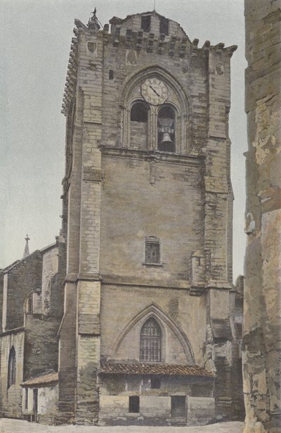 Villeneuve-les-Avignon, kirkko, linnoitettu kellotorni, tänään kellotapuli (ennen restaurointia) tekijältä French Photographer