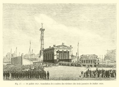 28. heinäkuuta 1840, käännös heinäkuun 1830 kolmen päivän uhrien tuhkasta tekijältä French School