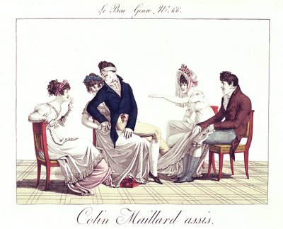 Colin-Maillardin peli (Blind Mans Buff), n. 1810-20 tekijältä French School