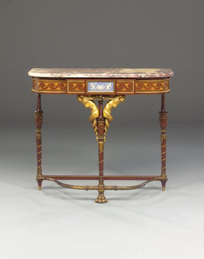 Napoleon III -konsoli Jacobin tapaan, Maison Millet, Paris, n. 1865 (ormolu-asennettu jaspisesine, mahonki ja intarsia) (katso myös 362842-362843) tekijältä French School