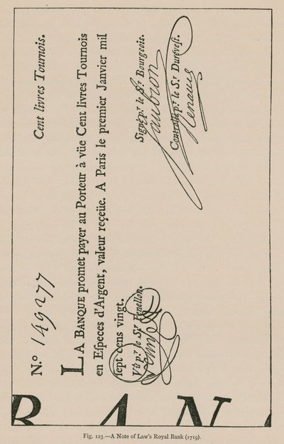 Huomautus Laws Royal Bankista (1719) tekijältä French School