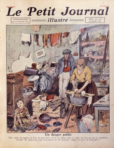 Slummi Pariisissa, kuva Le Petit Journalista, 30. lokakuuta 1921 tekijältä French School