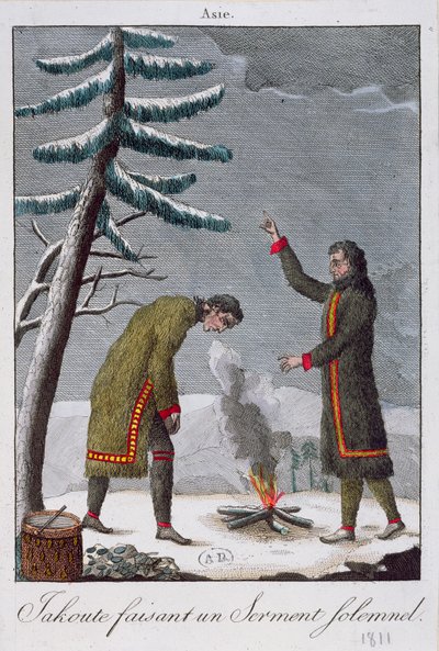 Jakutin mies vannomassa juhlallisen valan, 1811 tekijältä French School