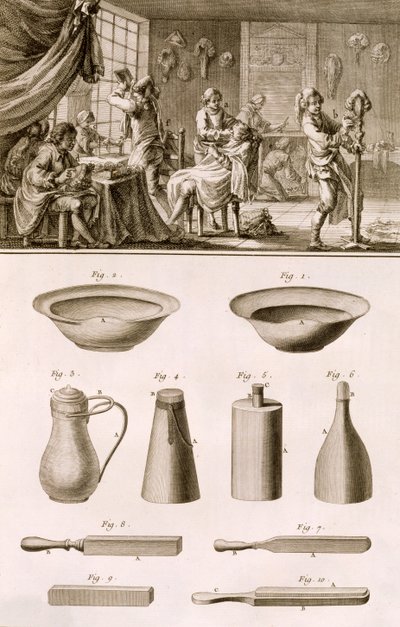 Parturi ja parturityökalut Denis Diderot