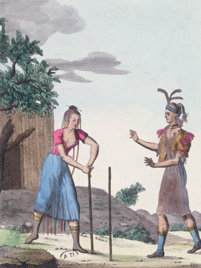 Vihkiminen Creekin intiaanien kanssa, n. 1811 tekijältä French School