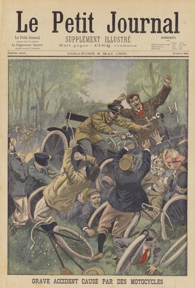 Moottoripyörien aiheuttama vakava onnettomuus (väri litho) tekijältä French School