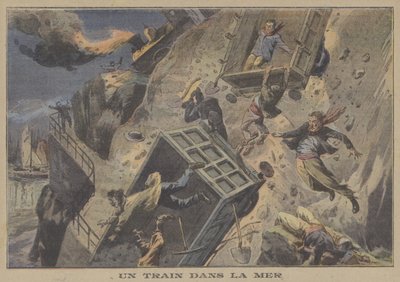 Juna putoaa mereen (väri litho) tekijältä French School