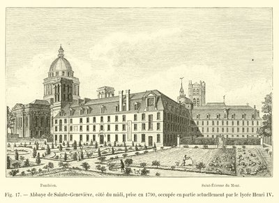 Sainte-Genevieven luostari, etelärannikko, otettu vuonna 1790, tällä hetkellä osittain lycee Henri IV:n käytössä tekijältä French School