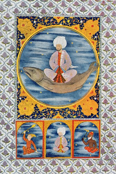 Meren Abdallah, kuvitus teoksesta Arabian Nights, 1895 (värikaiverrus) tekijältä French School