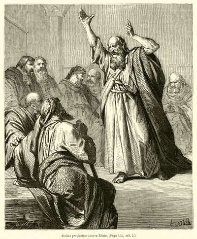 Obadja profetoi Edomia vastaan ​​(kaiverrus) tekijältä French School