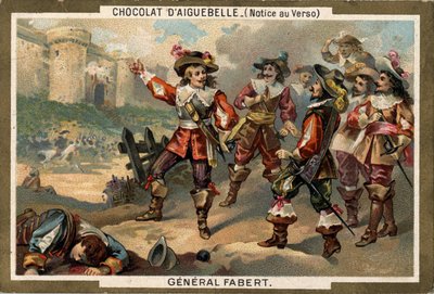 Abraham de Fabert (1599-1662), Maréchal de France, Stenayn piirityksen aikana (Maasin departementti) vuonna 1654. Kromolitografia 1800-luvulta. tekijältä French School