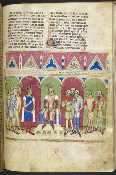 Lisätä. MS 12228, f.223, Roman du Roy Meliadus de Leonnoys, n.1352 (pergamentti) tekijältä French School
