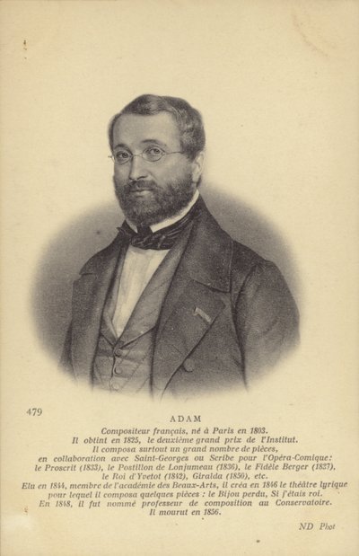 Adolphe Adam, ranskalainen säveltäjä ja musiikkikriitikko (1803-1856) tekijältä French School