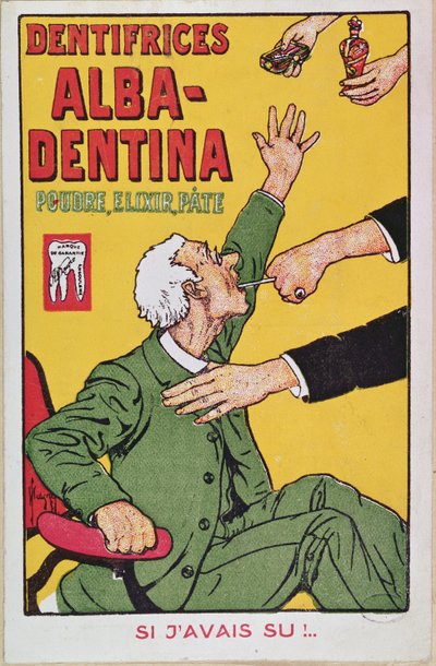 Mainos Alba-Dentina-hammastahnasta, n. 1900 tekijältä French School