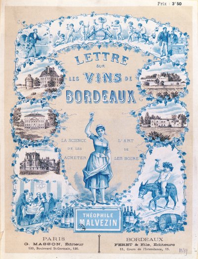 Mainos, joka edistää Theophile Malvezinin Lettre sur les Vins de Bordeaux