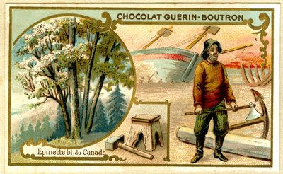 Guérin Boutron -suklaiden mainoskrolitografia (kromolitografia) tekijältä French School