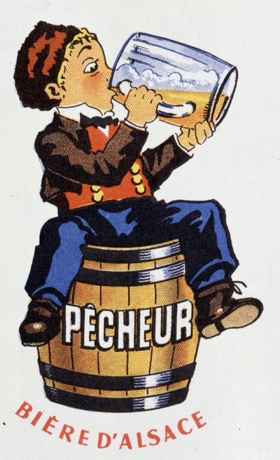 Alsace-oluen "" Fisherman" -mainonta". tekijältä French School