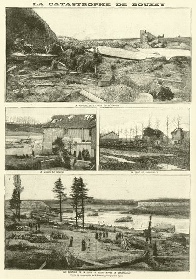 Bouzeyn tulvakatastrofin jälkiseuraukset, Ranska (kaiverrus) tekijältä French School