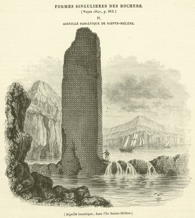 Basalttineula Sainte-Helenen saarella (kaiverrus). tekijältä French School