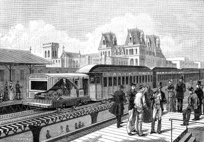 Air Metro (sähköinen) New Yorkiin vuonna 1885 tekijältä French School