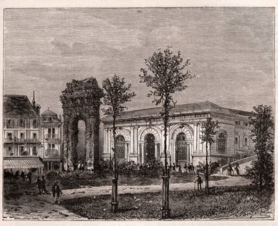 Aix les bains - Aix-les-Bains - Savoy - Campanuksen romaaninen kaari - V.A. Malt-Brownin kaiverrus "La France illustrée: maantiede, historia, tilastohallinto". 1884 tekijältä French School